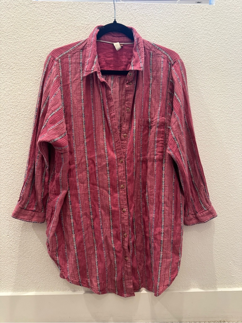 Pilcro The Bo Boyfriend Embroidered Button down